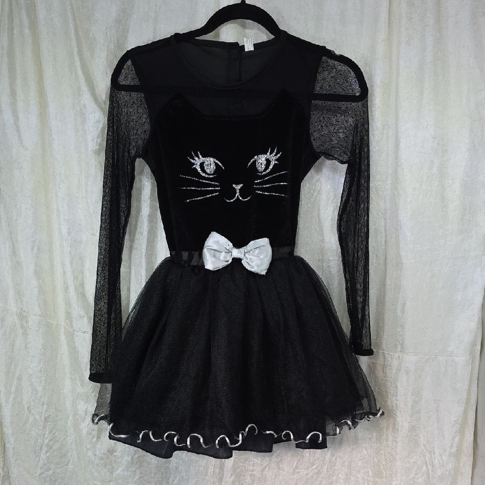 Black Kitty Cat Dress Halloween Costume for Girls S/M